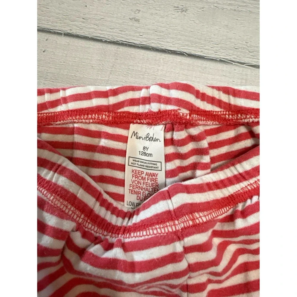 Mini Boden girls pink stripe pajamas‎ size 8 years